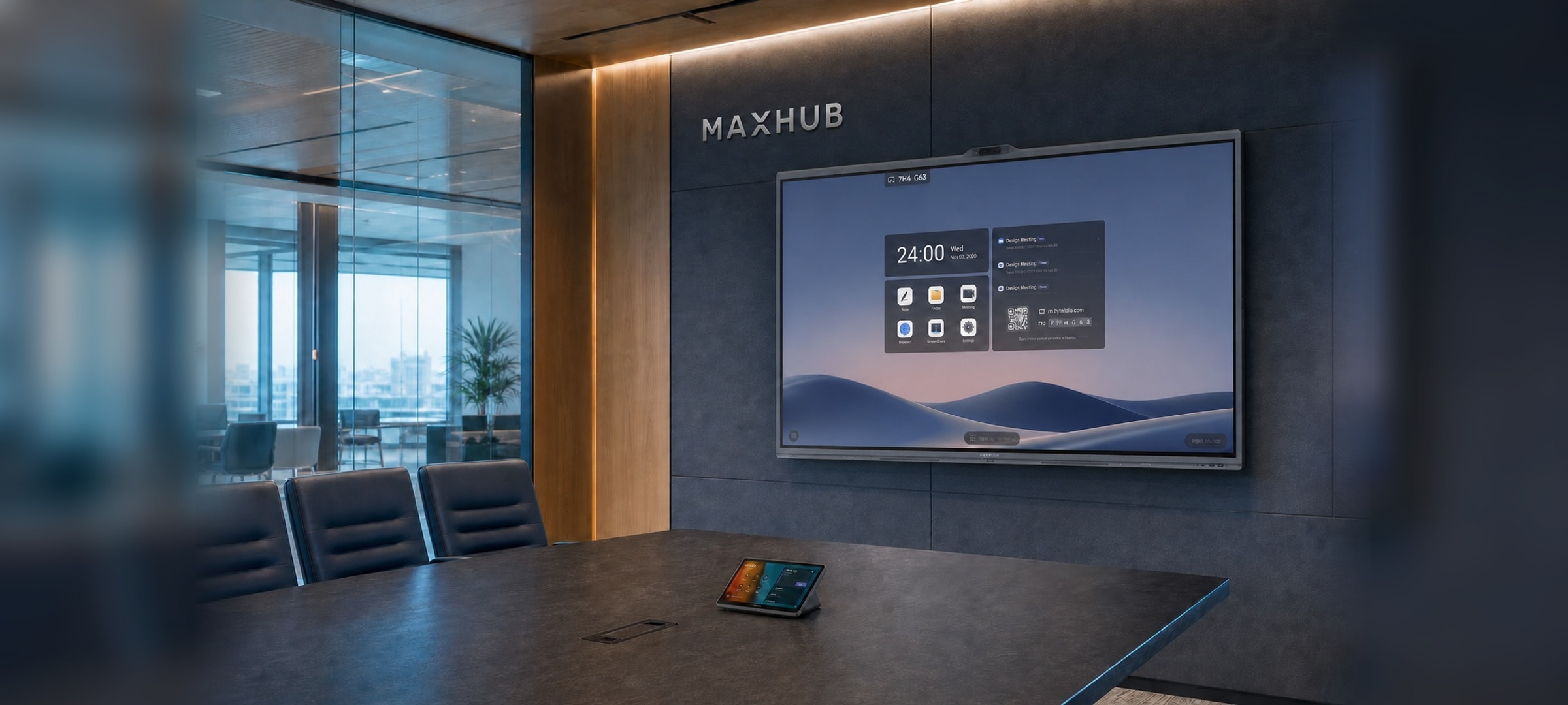 Professionele vergaderruimte ingericht met een MAXHUB XBoard