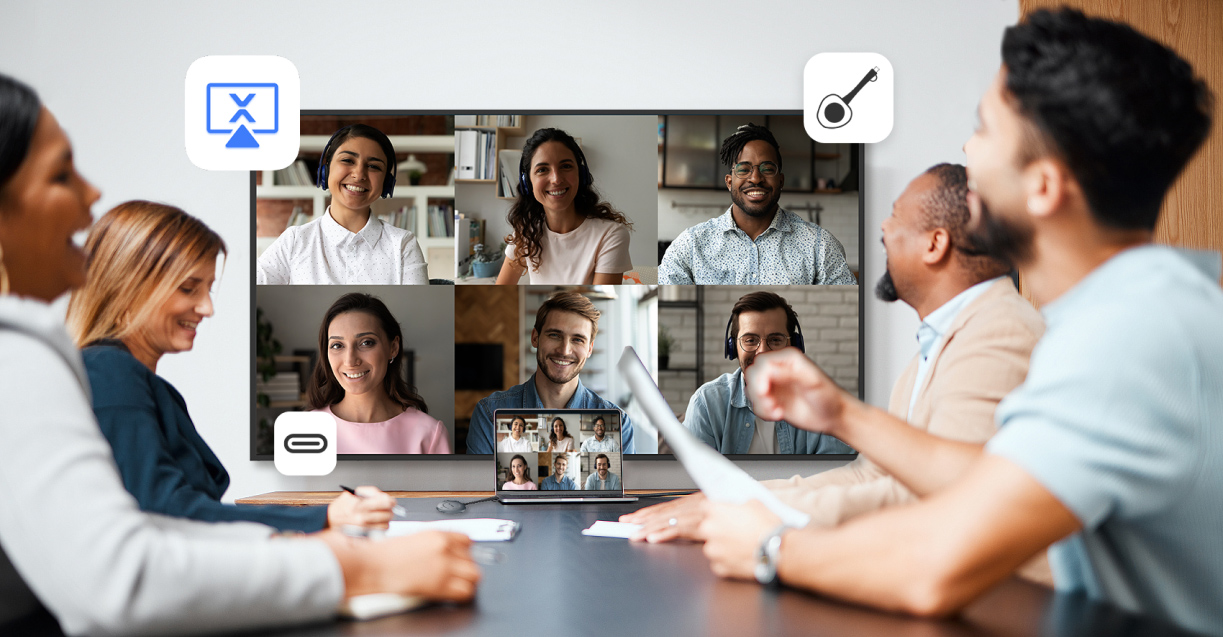 Presenteren en videovergaderen vanaf een laptop op een MAXHUB CMB-display